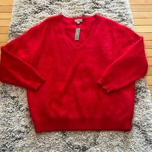 J. Crew brushed cashmere v-neck sweater small